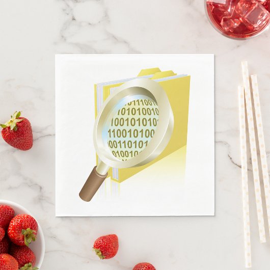 バイナリデータ拡大鏡のデジタルファイル検索 スタンダードランチョンナプキン