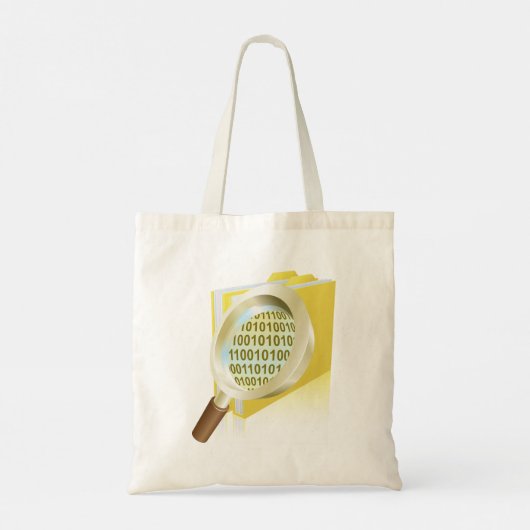 バイナリデータ拡大鏡のデジタルファイル検索 トートバッグ (裏面)
