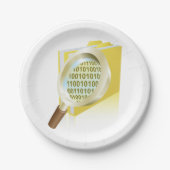 バイナリデータ拡大鏡のデジタルファイル検索 ペーパープレート (正面)