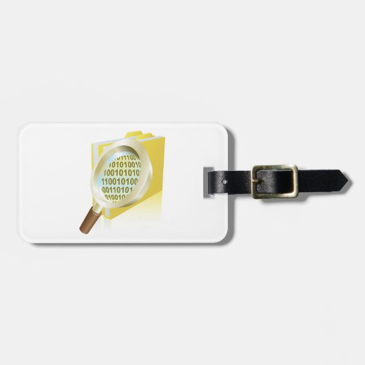 バイナリデータ拡大鏡のデジタルファイル検索 ラゲッジタグ (正面横)