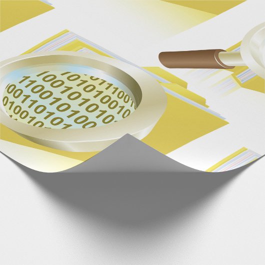 バイナリデータ拡大鏡のデジタルファイル検索 ラッピングペーパー