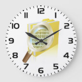 バイナリデータ拡大鏡のデジタルファイル検索 ラージ壁時計 (正面)