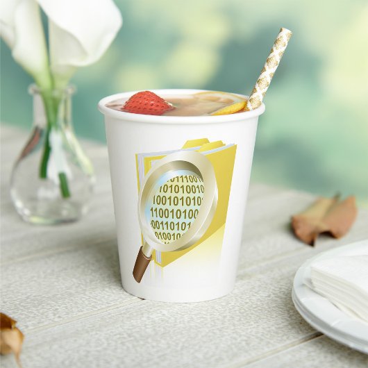 バイナリデータ拡大鏡のデジタルファイル検索 紙コップ