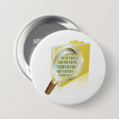 バイナリデータ拡大鏡のデジタルファイル検索 缶バッジ (正面&裏面)