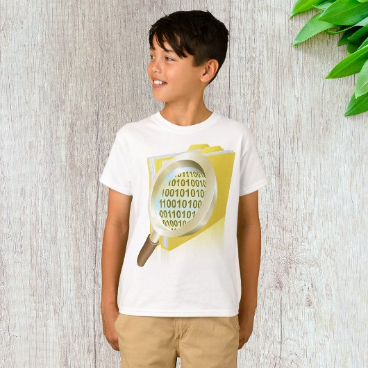 バイナリデータ拡大鏡のデジタルファイル検索 Tシャツ