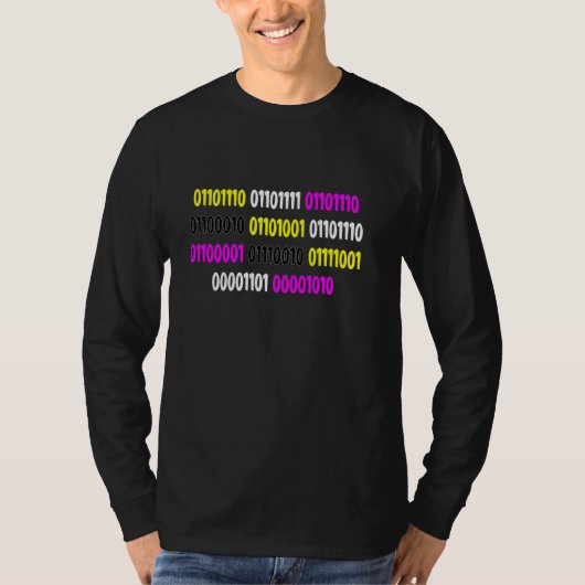 バイナリフラグの色のバイナリ以外 Tシャツ (正面)