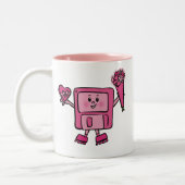 バイナリラブコード付きフロッピーディスクバレンタイン ツートーンマグカップ (左)
