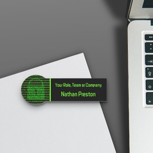 バイナリーパドロック – くもの巣&テクノロジープライバシーブラック 名札