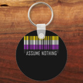 バイナリ以外のフラグバーコードエンビー キーホルダー (正面)