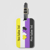 バイナリ以外のプライドフラグと文字ラゲージタグ ラゲッジタグ (正面縦)