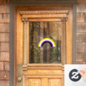 バイナリ以外のレインボー非バイナリプライドフラグ ウィンドウサイン (ホームデコレーション)