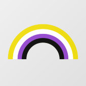 バイナリ以外のレインボー非バイナリプライドフラグ ウィンドウサイン (シート)