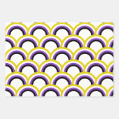 バイナリ以外のレインボー非バイナリプライドフラグ ラッピングペーパーシート (正面3)