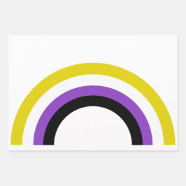 バイナリ以外のレインボー非バイナリプライドフラグ ラッピングペーパーシート