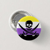 バイナリ以外の海賊プライドフラグボタン 缶バッジ (正面&裏面)