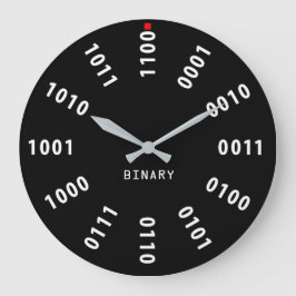 バイナリ数字/ベース2クロック ラージ壁時計