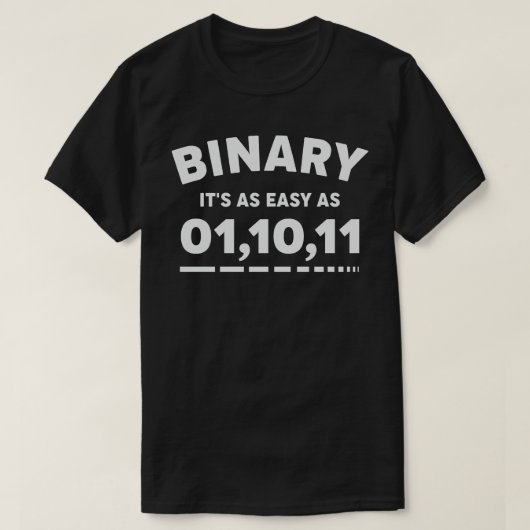 バイナリ01,10,11の簡単 Tシャツ (デザイン正面)