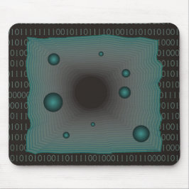 バイナリ1s 0sマトリクスビッグマシンブラックグリーンギーク マウスパッド