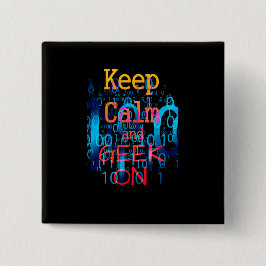 バイナ保リ・コードのCalmおよびギーク 缶バッジ