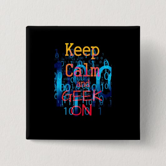 バイナ保リ・コードのCalmおよびギーク 缶バッジ (正面)