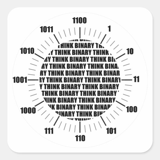 バイナ考えリークロック(ギークユーモア) スクエアシール (正面)