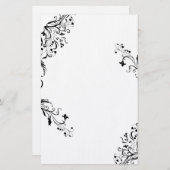 バイニング黒フローラ文房具 便箋 (正面/裏面)