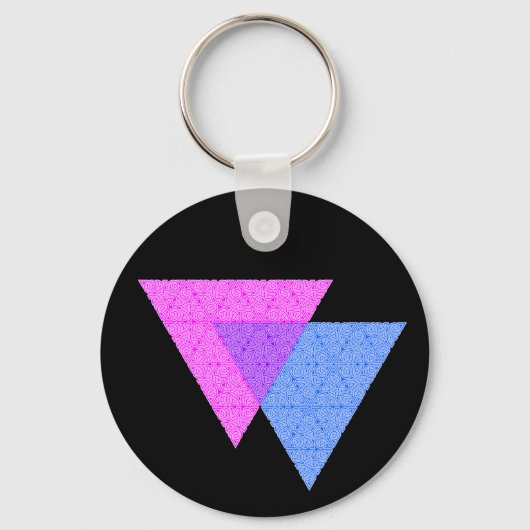 バイノットシンボル黒キーチェーン キーホルダー (正面)