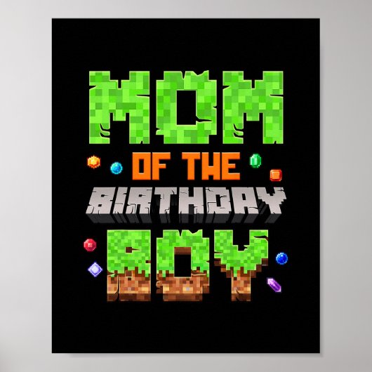 バイバイゲーム 誕生日ボーイのママ ピクセル ゲーム ポスター (正面)