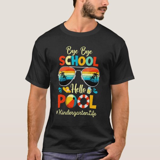 バイバイスクールハロープール幼稚園の最終日 Tシャツ (正面)