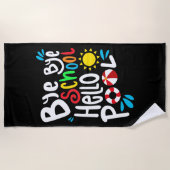 バイバイスクールハロープールI ビーチタオル (正面)