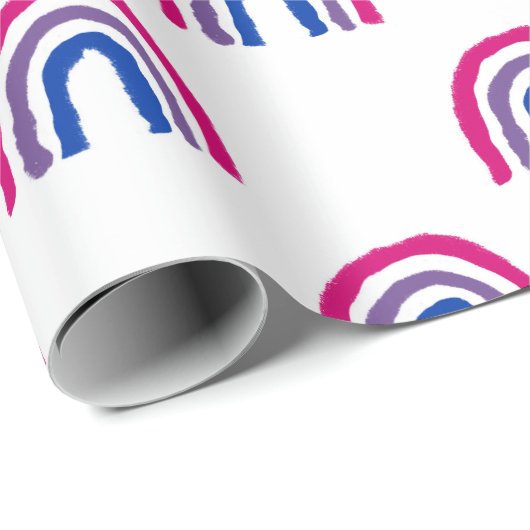 バイバイセクシャルプライド絵を描クレインボー ラッピングペーパー (ロールコーナー)