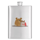 バイバイハニー!かわいいマンガのクマクラシックのフラスコ フラスク (正面)