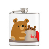 バイバイハニー！キュートな漫画クマスキットル フラスク (正面)