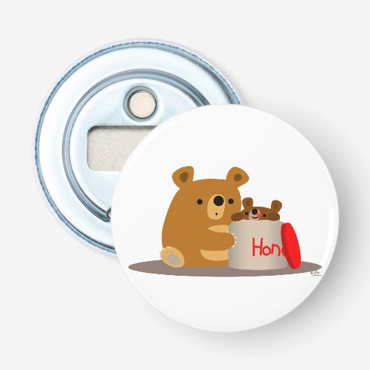 バイバイハニー！Cartoon Bearsボタン型栓抜き 栓抜き (正面)