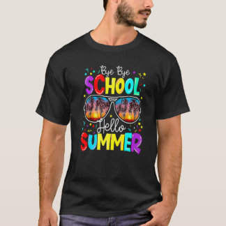 バイバイバイスクールハローサマー先生学生卒業生 Tシャツ