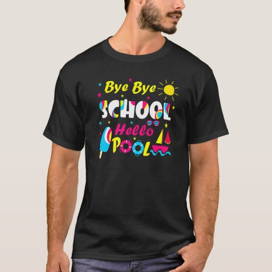 バイバイバイスクールハロープール先生学生の夏 Tシャツ (正面)