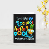 バイバイバイスクールハロープール#busdriversquad おもしろいBu カード (黄色い花)