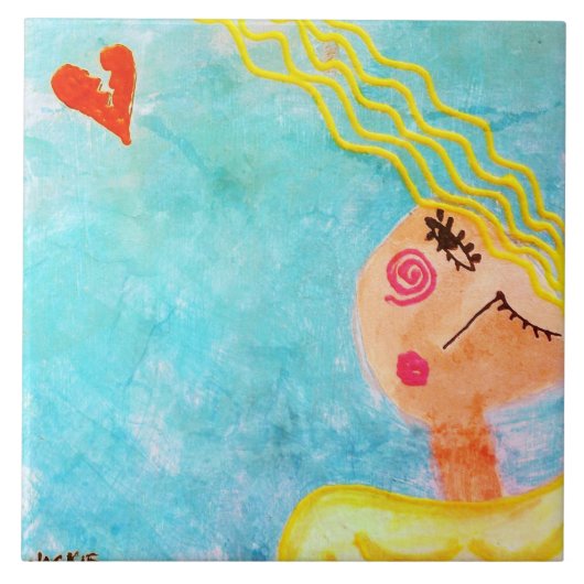 バイバイバイラブ絵画抽象芸術 タイル (正面)