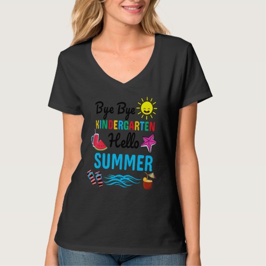 バイバイ幼稚園こんにちは夏先生学生 Tシャツ (正面)