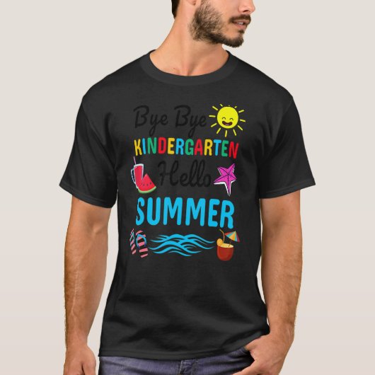 バイバイ幼稚園こんにちは夏先生学生 Tシャツ (正面)