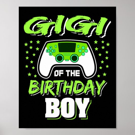 バイバイ男の子の誕生日ビデオゲームの装飾 ポスター (正面)