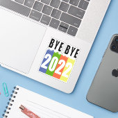 バイバイ2022、幸せな新年2023 おもしろい, シール (ノートパソコンとiPhone)
