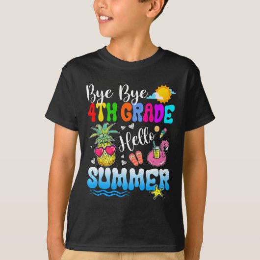 バイバイ4年生Hello夏の卒業先生 Tシャツ (正面)