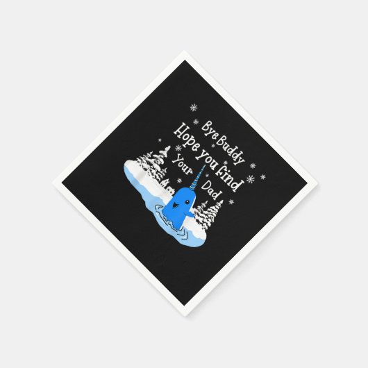 バイバディ私はあなたがパパクリスマス小妖精や小人Bを見つけることを願う スタンダードカクテルナプキン (角)