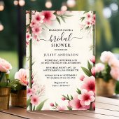 バイバンブーピンク桜さくらんぼブロッサムブライダルシャワー 招待状