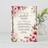 バイバンブーピンク桜さくらんぼブロッサムブライダルシャワー 招待状 (スタンド正面)