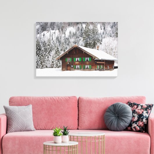 バイバ伝統的リアのキャンバスの木造住宅 キャンバスプリント (インサイチュ (リビング))