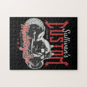 バイパーソナライズされたクビッグバッドバイクバイクもしくは自転車に乗る人ガレージ  ジグソーパズル (横)