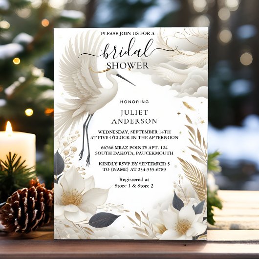 バイフェザーアジアスカイクラウドクレーンおもしろいブライダルシャワー 招待状