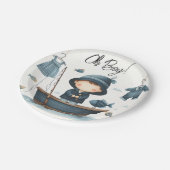 バイフックベイトおもしろい木材リトルフィッシャーマンベビーシャワー ペーパープレート (アングル)